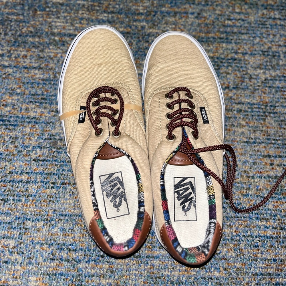 Cream, Brown Vans